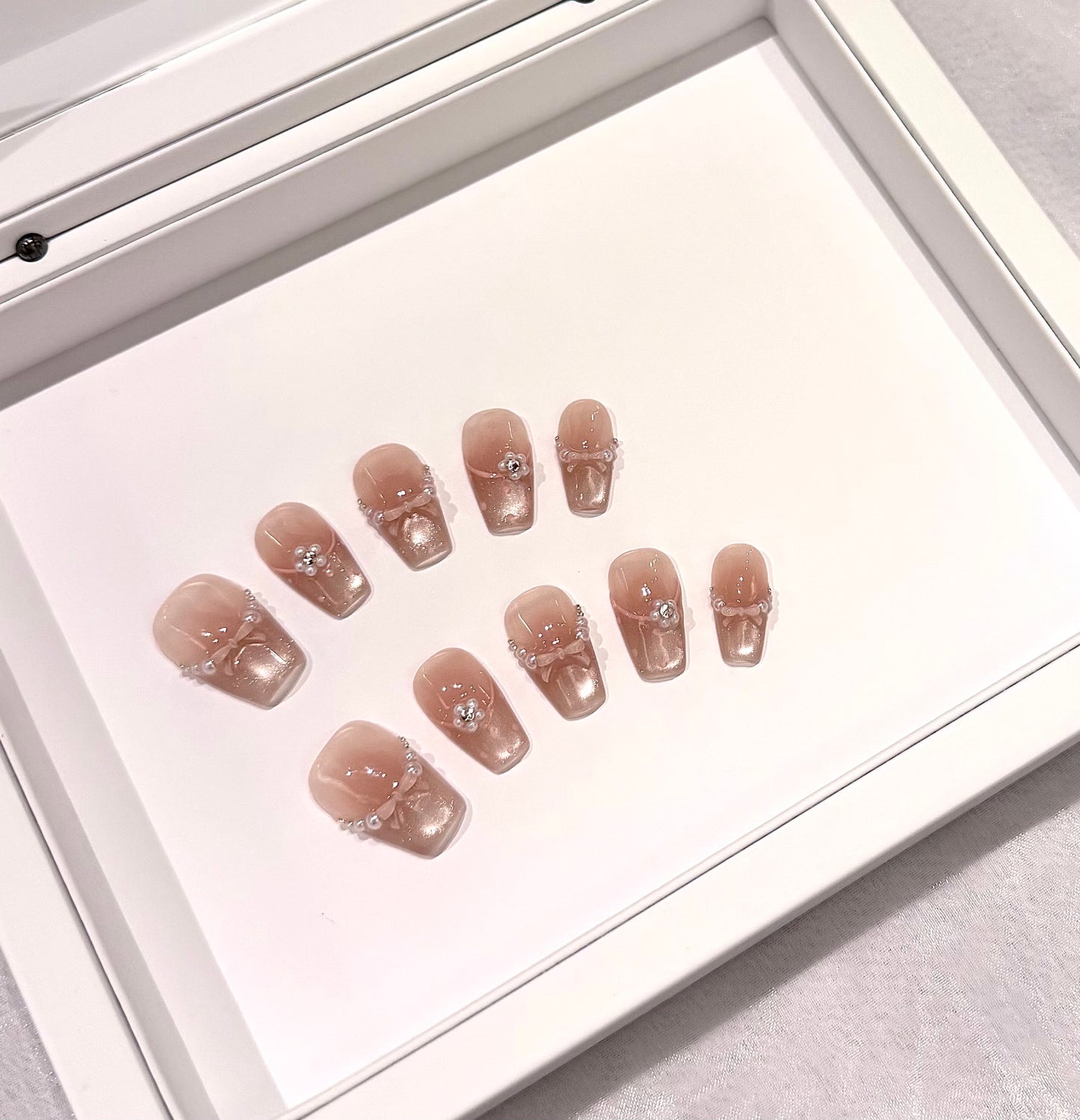 🤍珍珠貓眼法式