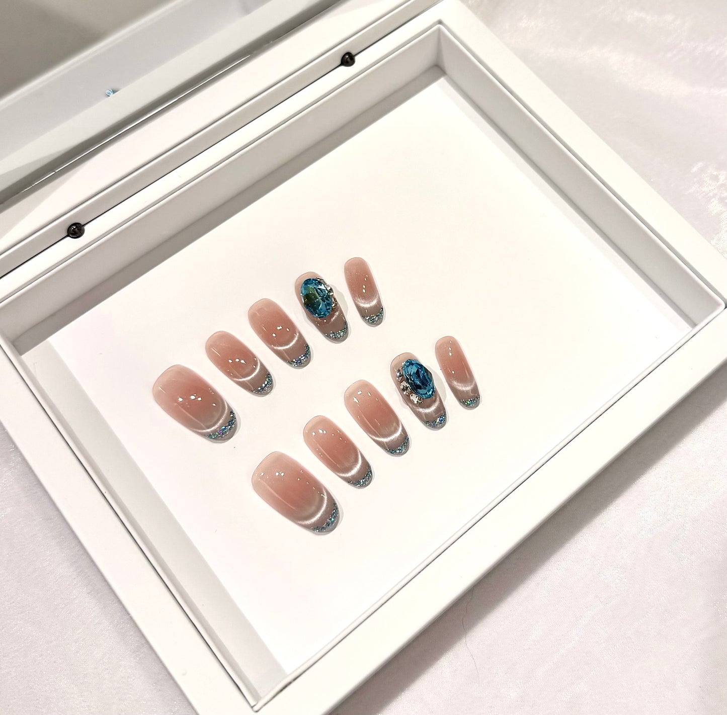 冰藍亮片法式💙