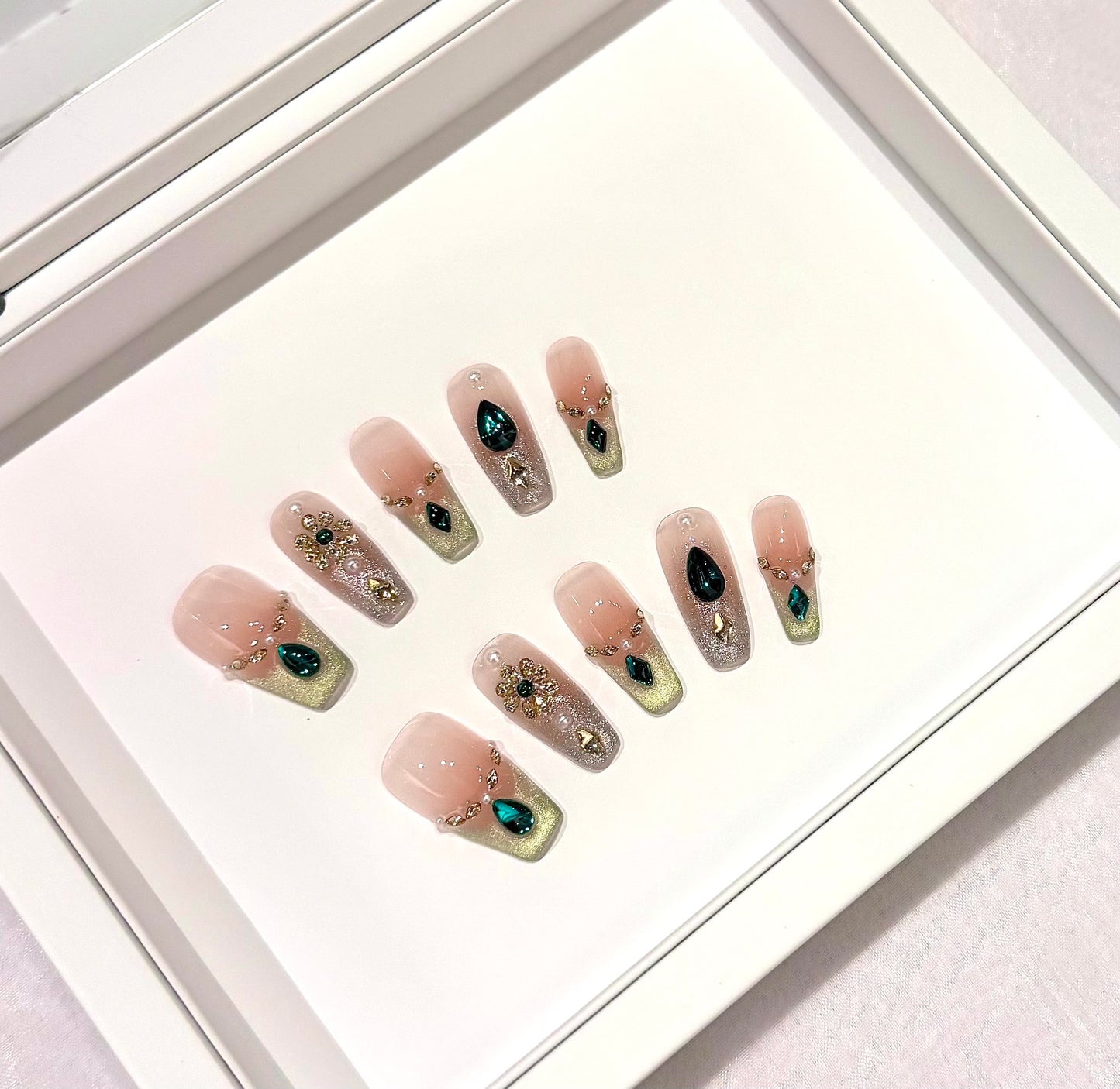 💚閃鑽貓眼法式