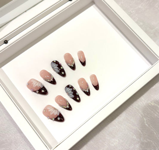 ❤️閃鑽酒紅法式 (偏深)