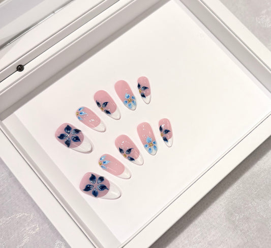 🩵立體雕花短法式