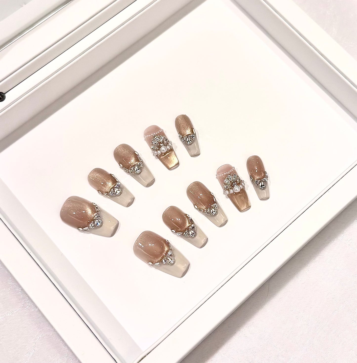 🤍閃鑽貓眼法式