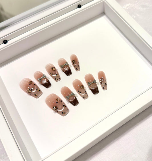 🤎閃鑽豹紋法式￼