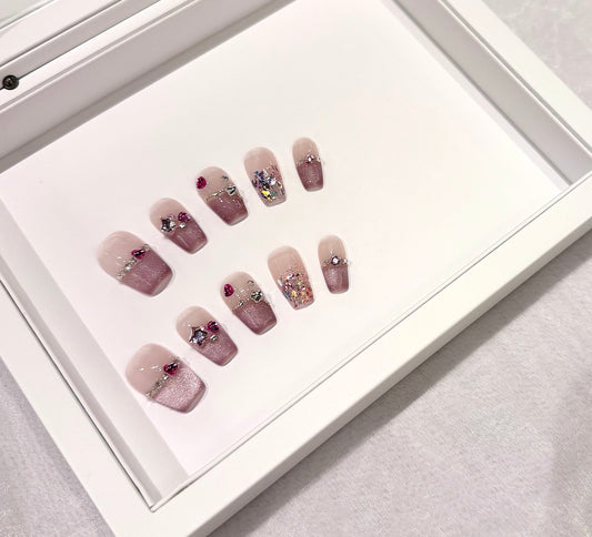 法式粉紅心心鑽💕