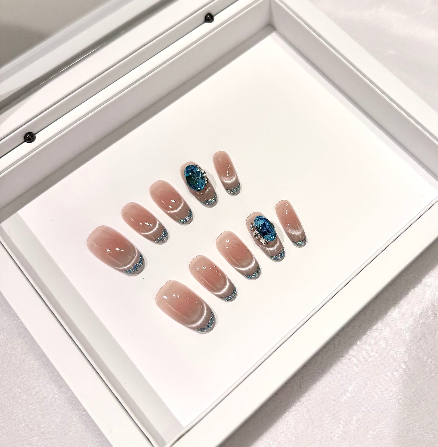 冰藍亮片法式💙